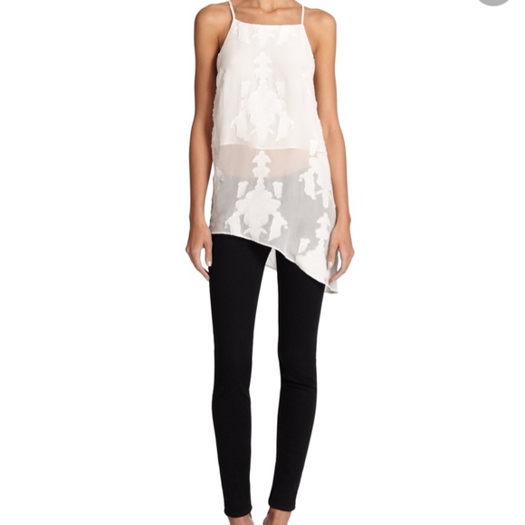 Sachin & Babi Asymmetrical Silk & Cotton Tank - Picture 2 of 5